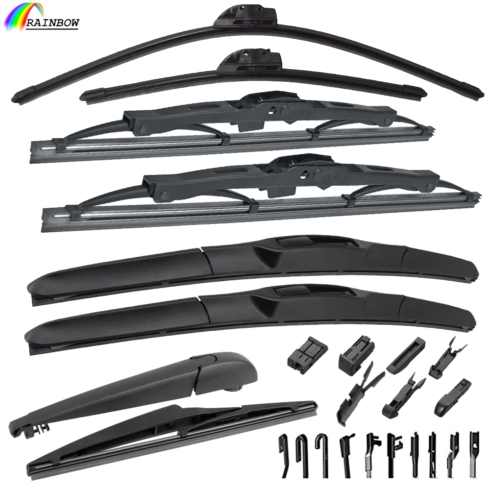 Flat/Soft/Boneless Frame Universal Multi-Type Wiper Blade for All Car 16"18"19"20"22"23"24"26" Windows/Windscreen/Windshield Rear Wiper Blades 12 Inch - 32 Inch