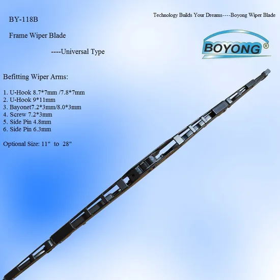 Balai d'essuie-glace en métal de cadre Balai d'essuie-glace chinois adapté à plus de 95% des types de voitures